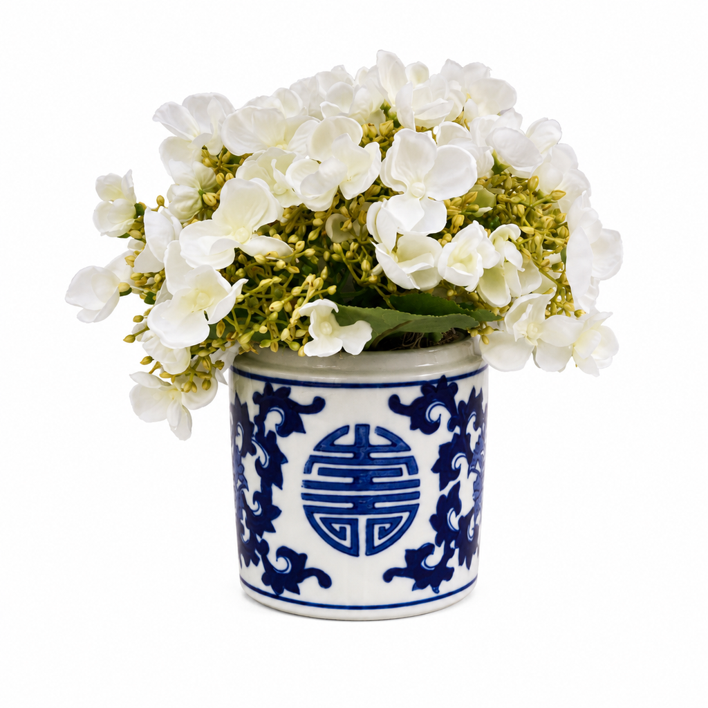 Blue Chinoiserie Floret Pot
