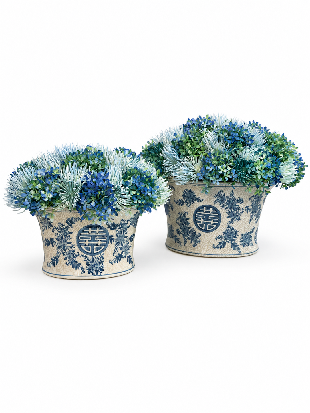 Blue Thistle In Porcelain Bowl