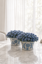 Blue Thistle In Porcelain Bowl