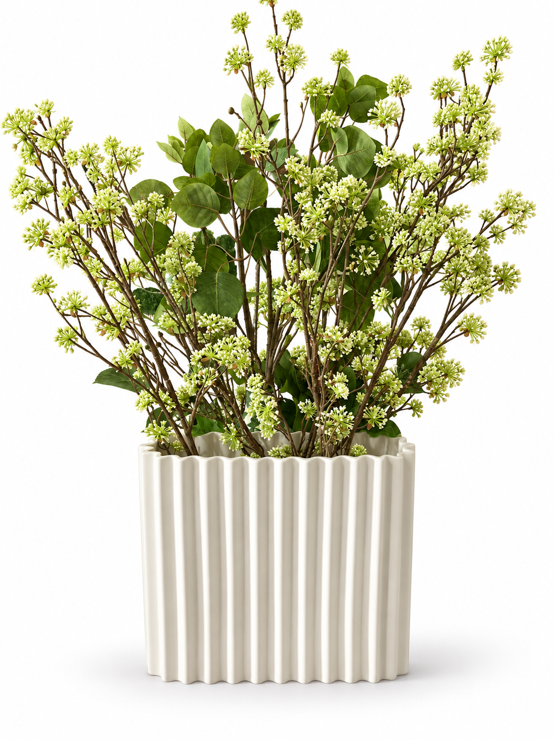 Garden Stems in Ribbed Vase