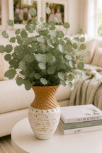 Eucalyptus in Rattan Vase