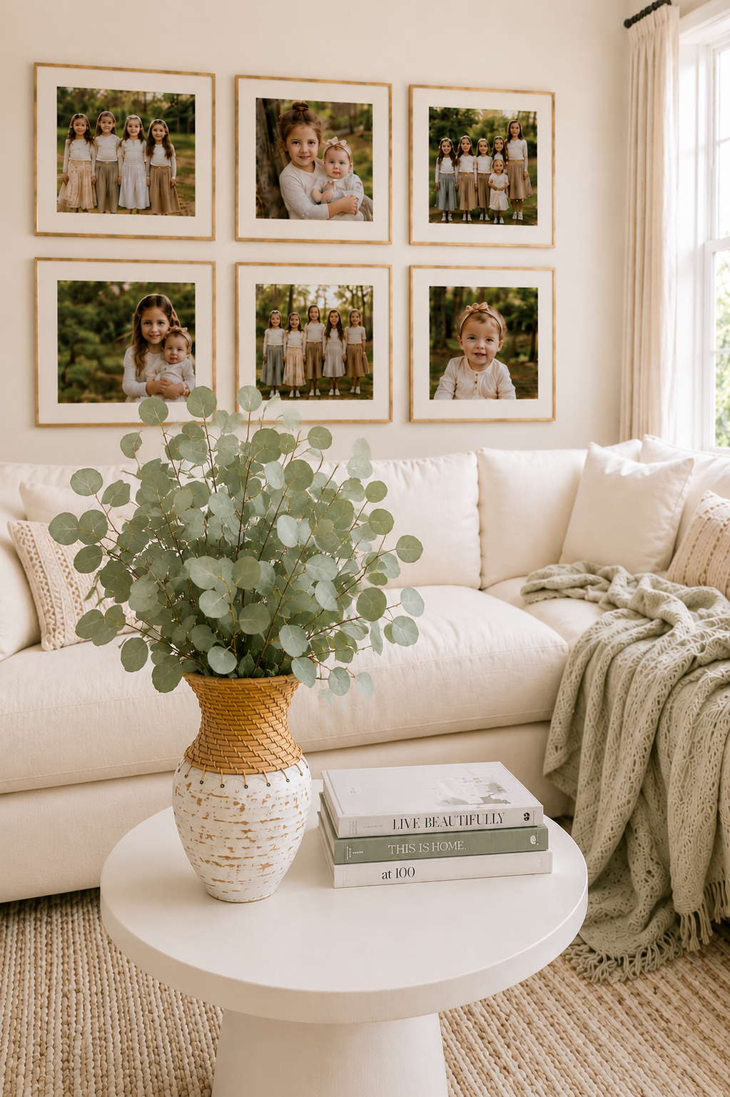 Eucalyptus in Rattan Vase