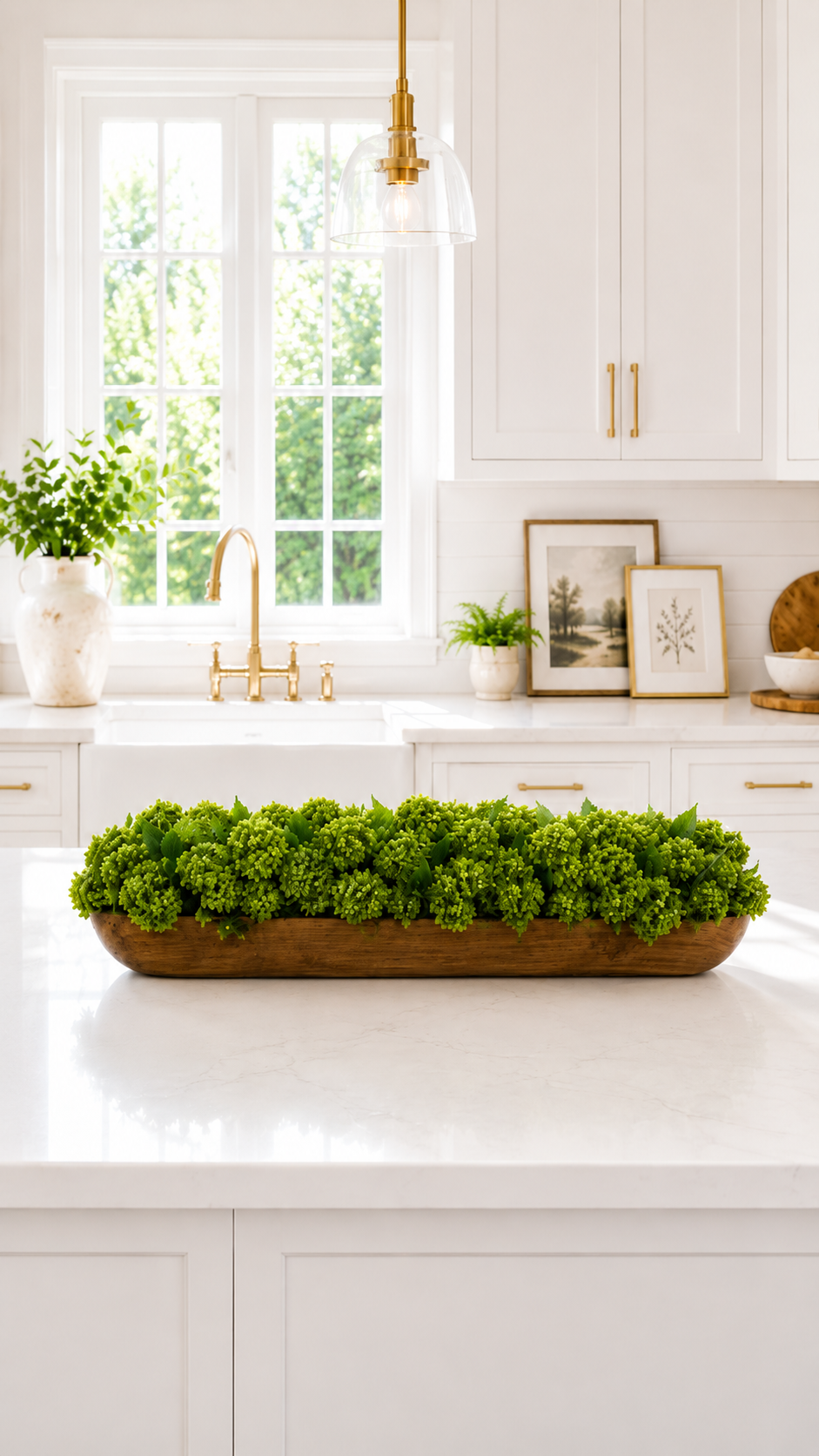 Green Hydrangea Dough Bowl