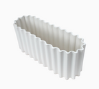 White Ribbed Vase
