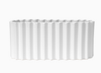 White Ribbed Vase